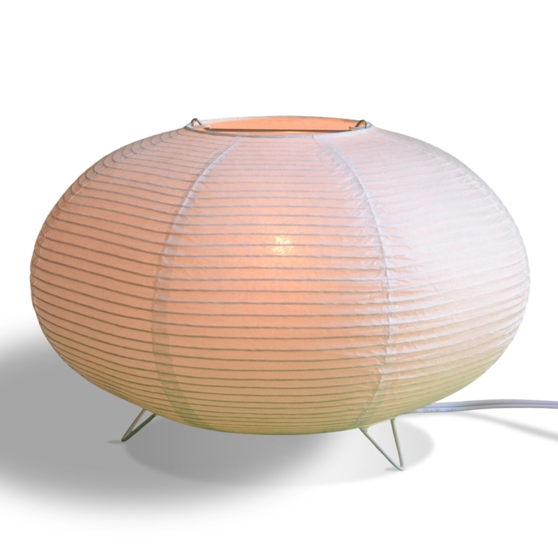 Table Lamp White Paper Orb Saturn Ring Modern Scandinavian