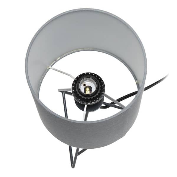 Table Lamp Wire Cage Base Monochromatic Grey Industrial