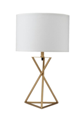 Table Lamp with Dome Shade and Slender Neck in Matte Gold Finish
