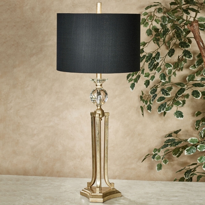 Table Lamp with Matte Black Spherical Base and Dome Shade