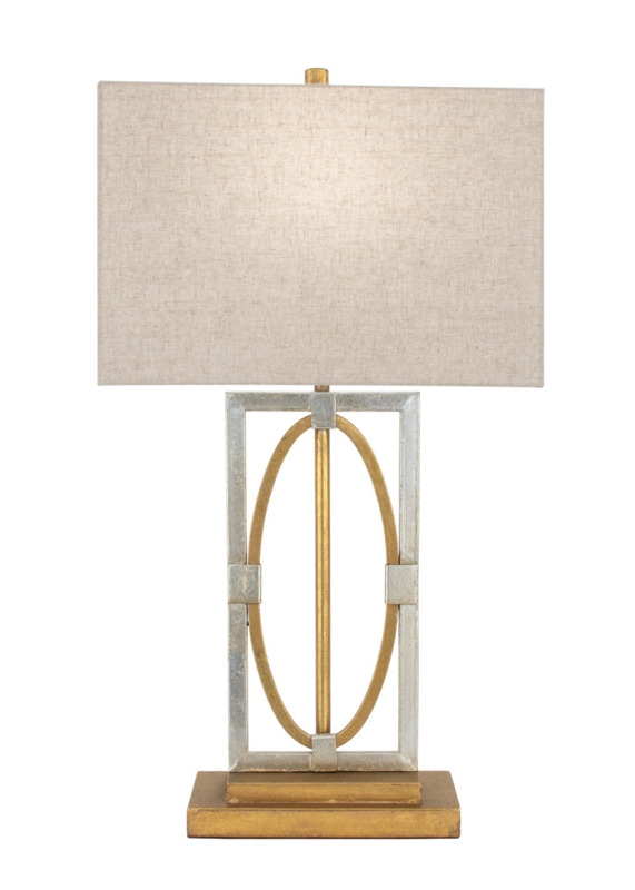 Table Lamp with Mixed Metal Finish and Stacked Spheres Base