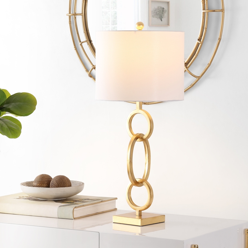 Table Lamp with Polished Rectangular Slab Base and Drum Shade