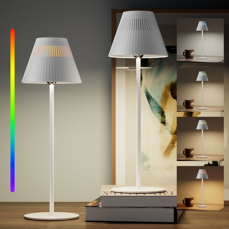 Table Lamps Cordless Matte White Portable Design Minimalist Bedside