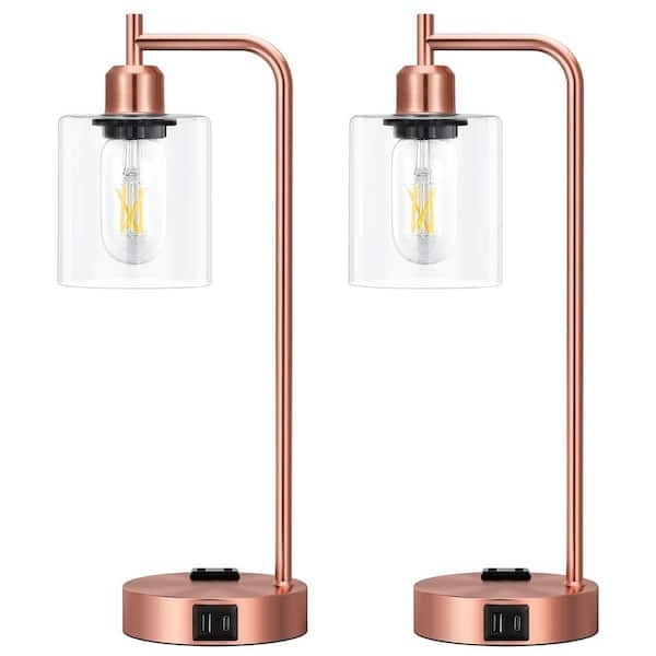 Table Lamps: Set of Two Metallic Lantern Silhouette with Open Frame