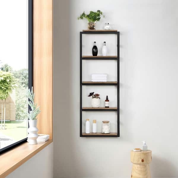 Tall Black Bathroom Wall Cabinet with Three Door Shaker Design