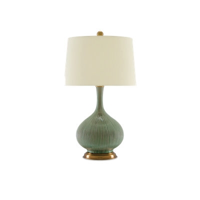Tall Glass Cylinder Table Lamp Polished Silver Base White Drum Shade