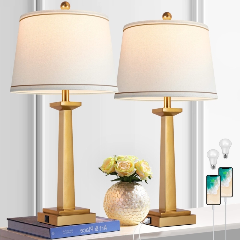Tall Table Lamps with Tapered Base for Console Table Lighting