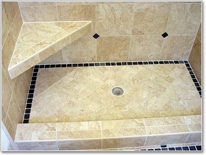 Tiled Shower Bench: Triangular Corner Mount Design