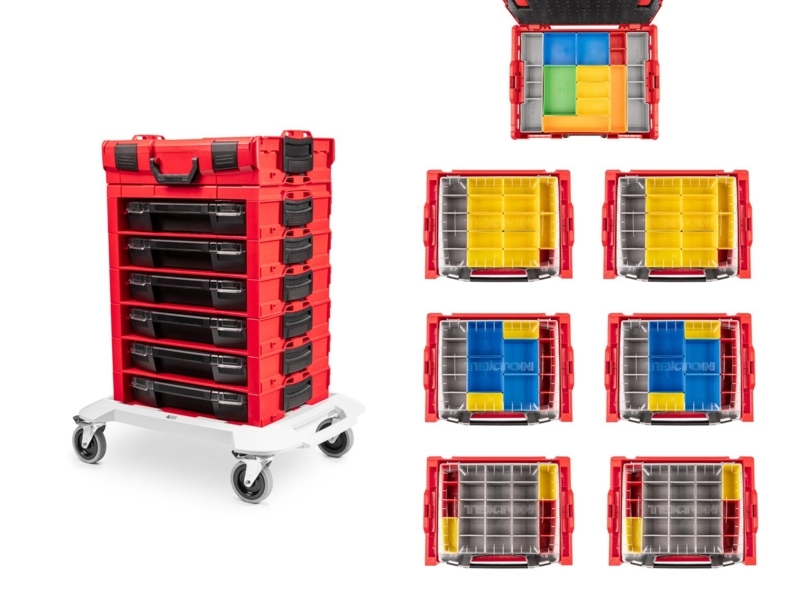 Tool Chest Stack Six Drawer Rolling Casters Modular Garage Storage