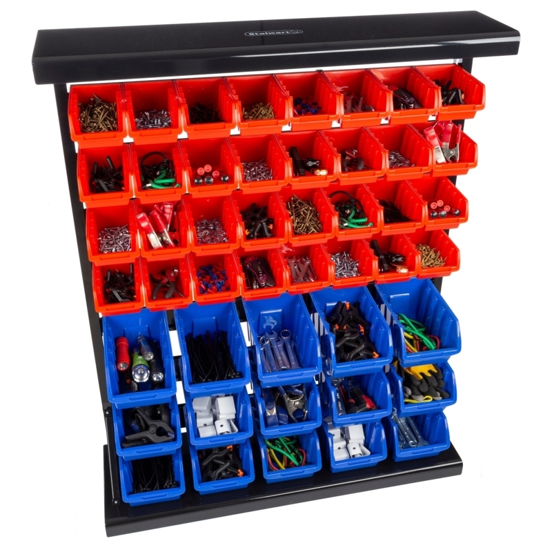 Tool Organizer 47 Individual Bins Wall Mounted Hardware Rack