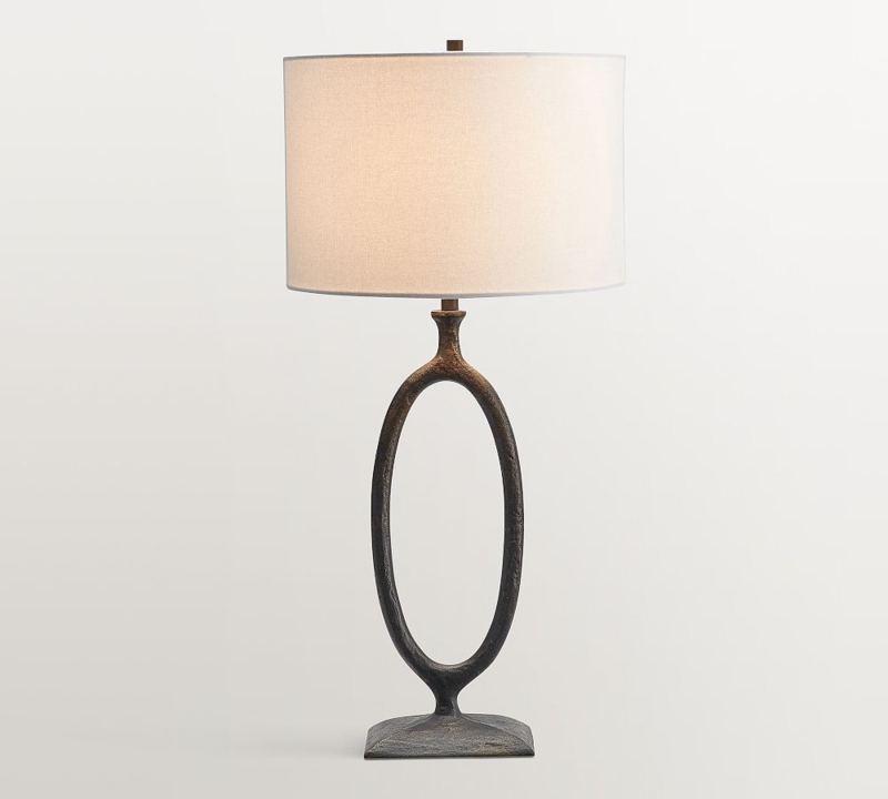 Traditional Forged Iron Table Lamp with Tripod Silhouette