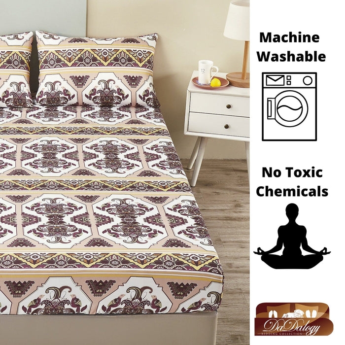 Traditional Kilim Print Bedding Set Navy Blue Red Gold