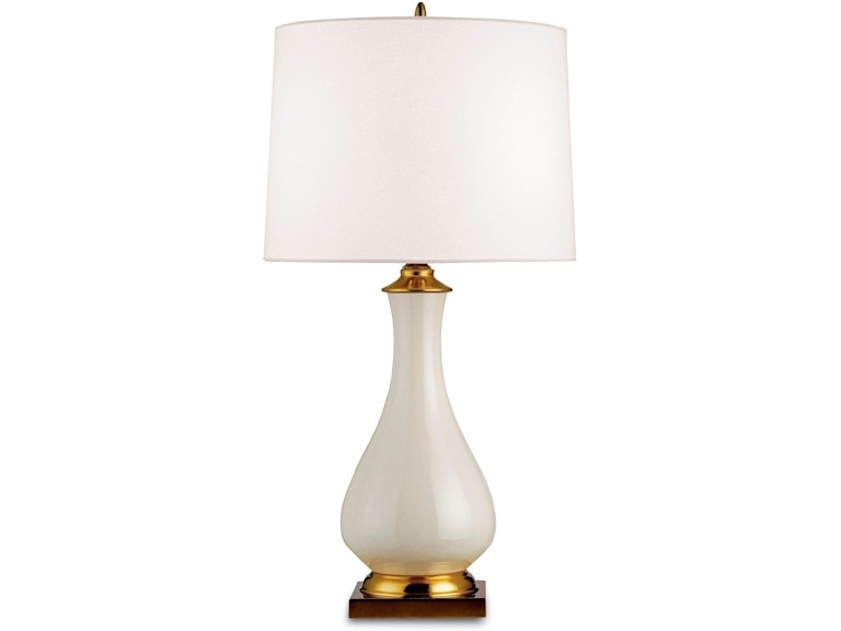 Traditional Table Lamp: Tiered Sculpted Pedestal Base, Distressed Cream