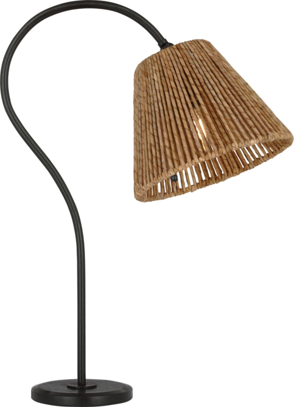 Transitional Table Lamp, Brushed Brass Tapered Base, White Drum Shade