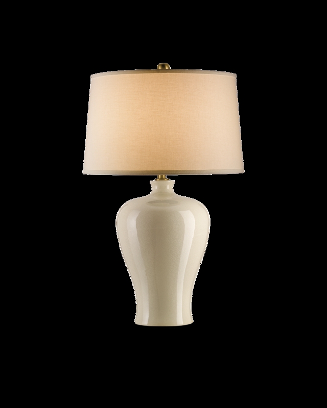 Triple Tiered Table Lamp, Bulbous Base with Pitted Texture.
