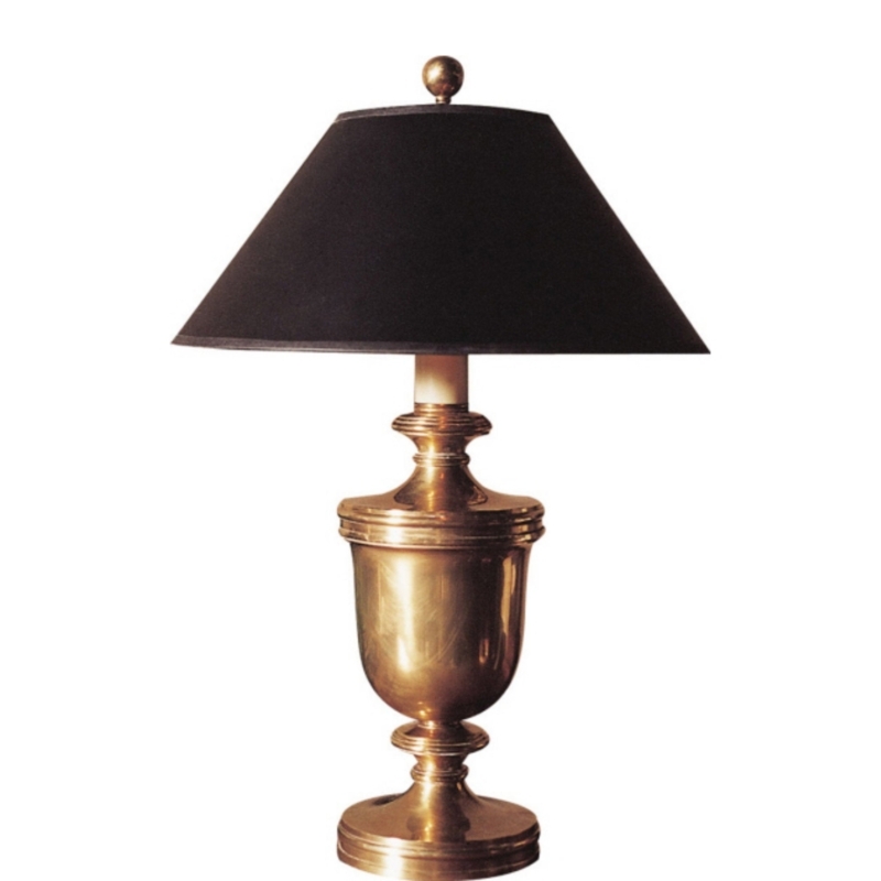 Two Light Table Lamp: Antique Burnished Urn Base with Pull Chains