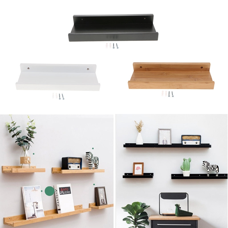 U-Shaped Wall Shelves with Protective Lips Blonde Wood Nursery Storage