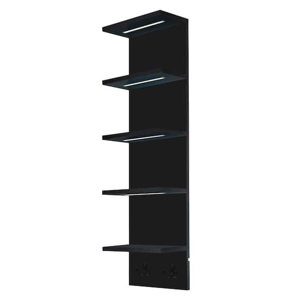 Vertical Column Wall Shelf with Blue LED Accent Lighting
