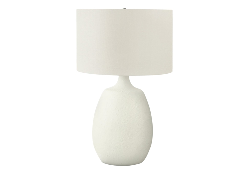 Vertically Ribbed Table Lamp, Resin Base with Matte Finish.