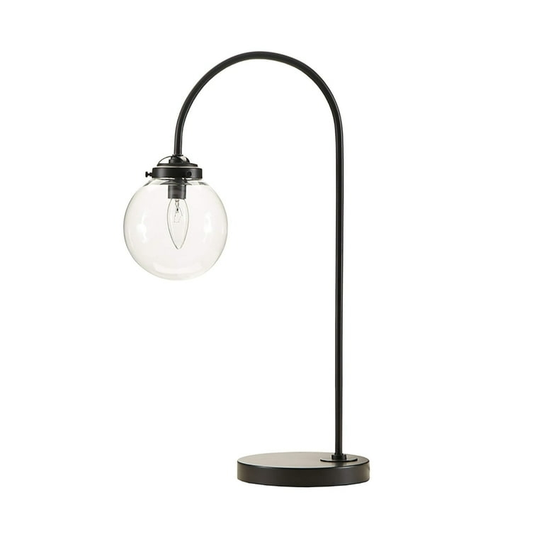 Vintage Style Table Lamp, Antique Bronze Finish, Clear Glass Shade
