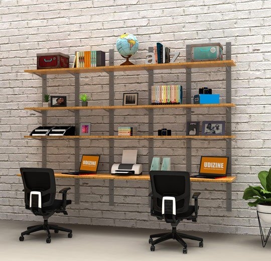 Wall Mounted Shelving Unit Slat Strip Industrial Office Storage System