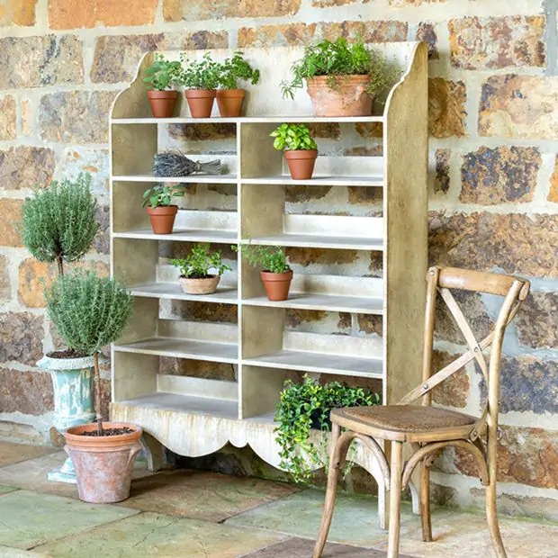 Wall Shelf Cubby and Hook Combination: Rustic Green Wall Cubby Shelf