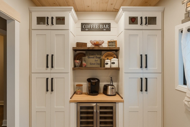 Wall Shelf Curved Edge Open Kitchen Cabinet End Unit