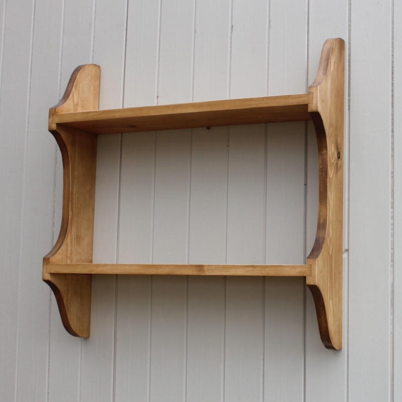 Wall Shelf Cutaway Side Panels Rustic Farmhouse Kitchen Storage
