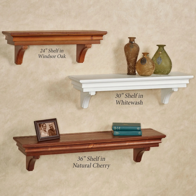 Wall Shelf, Dark Espresso Arched Top with Scrolled Accents.