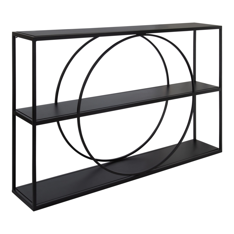 Wall Shelf Hexagonal Silhouette Black Metal Asymmetric Tiered (73 chars)