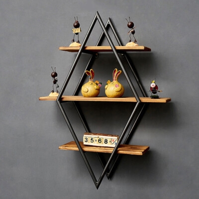 Wall Shelf Industrial Style Geometric Metal Brackets