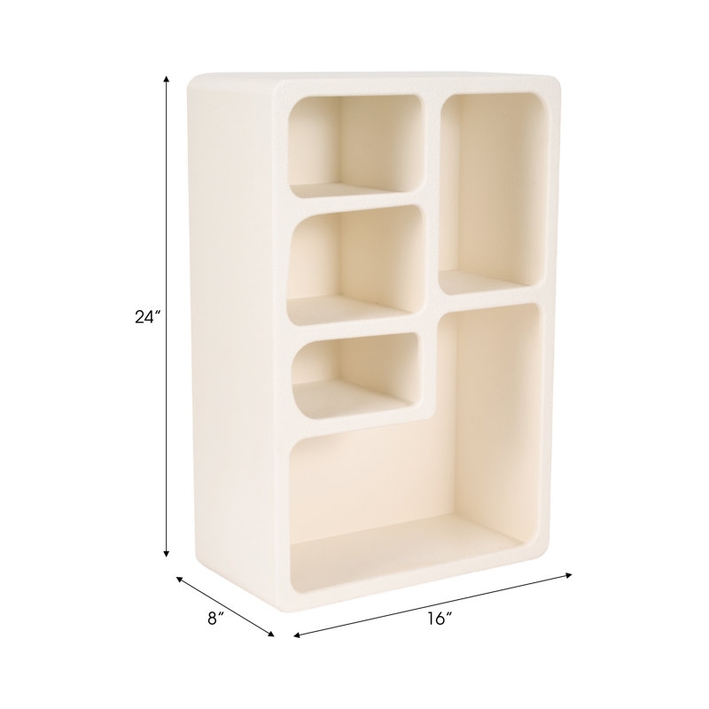 Wall Shelf Interlocking Rectangles Geometric Silhouette White