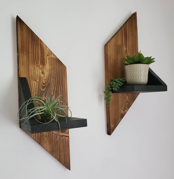 Wall Shelf Light Wood Geometric Open Concept Shelving Decor (68 chars)