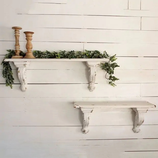 Wall Shelf Pale Wood Finish: Pale Wood Shelf With Corbels 39 Inch