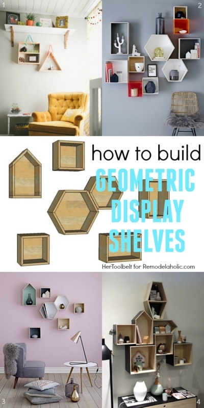 Wall Shelf Shapes Geometric Wood Minimalist Floating Display (69 chars)