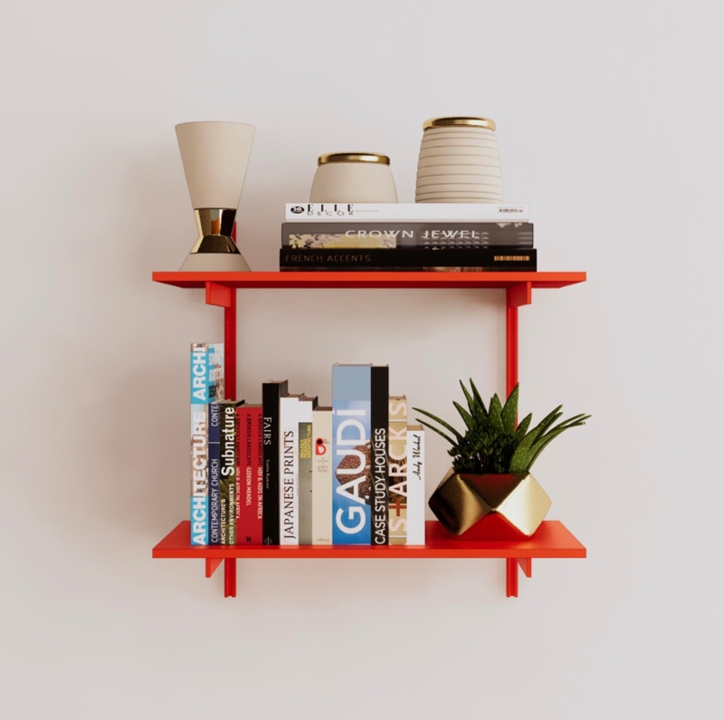 Wall Shelf Slim Profile White Aluminum Minimalist Shelving