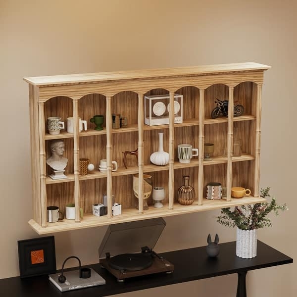 Wall Shelf Transitional Espresso Cubby Holes Multi Compartment