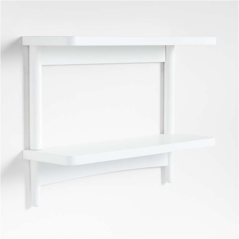 Wall Shelf Two Tier Gallery Ledge Guard Rails Nursery Book Display