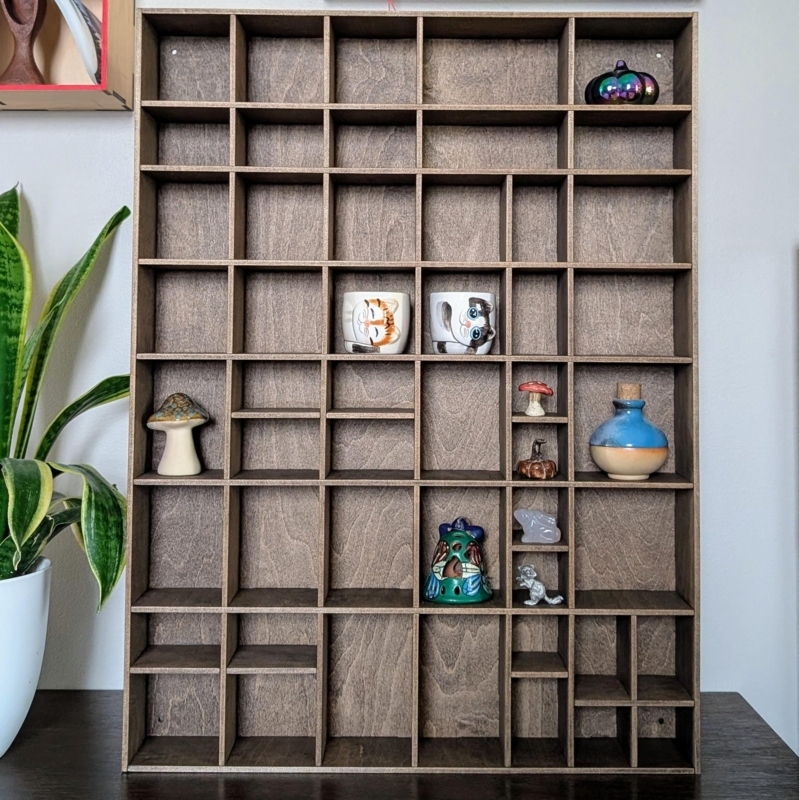 Wall Shelf Varying Cubby Sizes Matte Minimalist Collector Display Unit