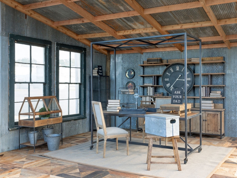 Wall Shelf with Grid Cubbies, Collector Display, Industrial Metal Frame.