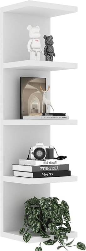Wall Shelf Zigzag Design Five Tier Floating Mount Scandinavian Style