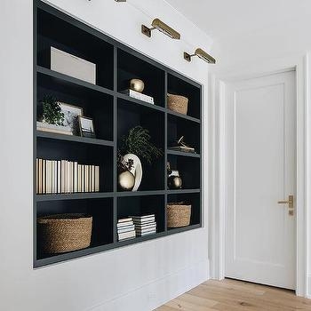 Wall Shelves, Matte Black Recessed Niche, Minimalist Hallway Styling