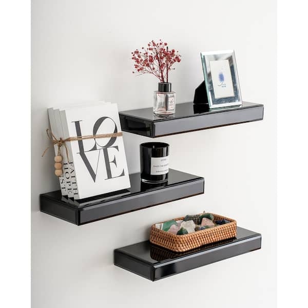 Wall Shelves Set of Three Metal U-Shaped Bracket for Vertical Stack