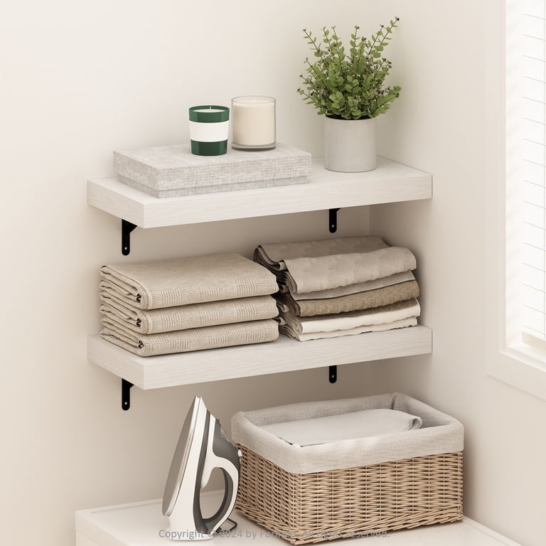 Wall Shelves Set of Two Minimalist Silhouette Floating Design Matte