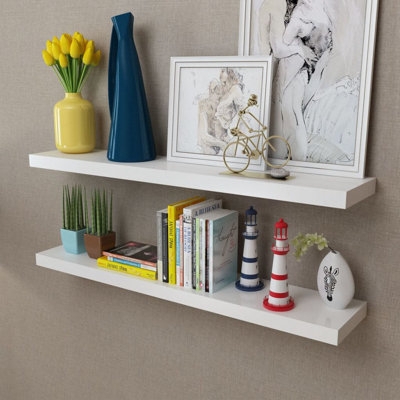 Wall Shelves Set: White U-Shaped Floating Design for Modern Nursery Books