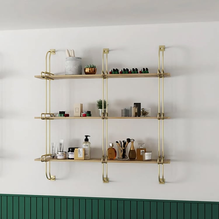 Wall Shelves Vertical Supports Light Wood White Scandinavian Floating