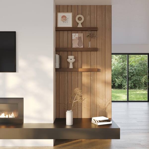 Walnut Floating Shelf Thick Profile Rustic Wood Decor