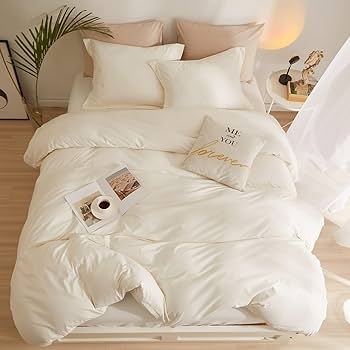 Washed Texture Duvet Cover Set Microfiber Minimalist Boho Style Bedding