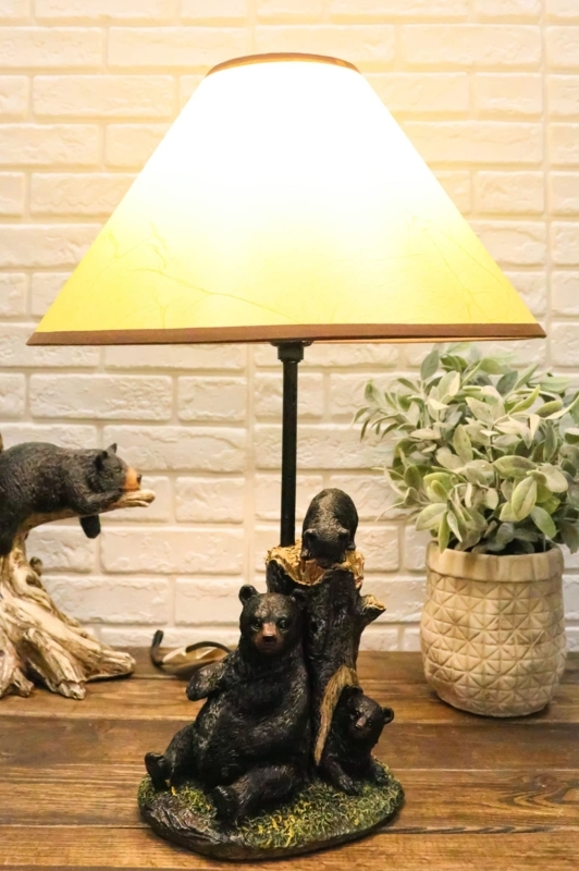 Whimsical Accent Table with Sculptural Bear and Tree Trunk Design