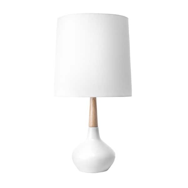 White Perforated Ceramic Table Lamp with Monochromatic Finish